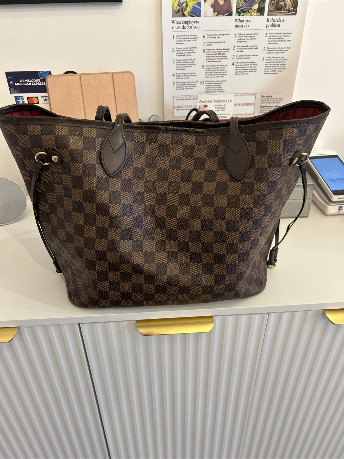 Louis Vuitton Neverfull Tote mm Brown Canvas