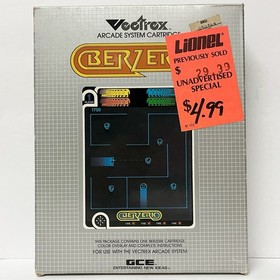 Berzerk (Vectrex, 1982) Complete In Box w/ Overlay, Manual, & Tray TESTED