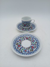 Güral Porselen Turkish Coffee Cup Set Floral Design Collectable Porcelain
