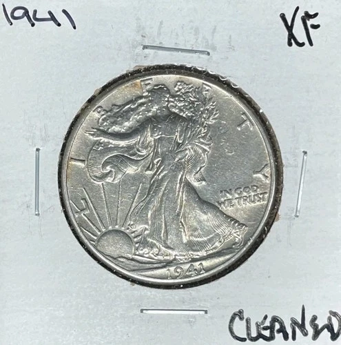 1941 WALKING LIBERTY SILVER HALF DOLLAR ~ XF / CLEANED  ~NICE COIN ~90% SILVER