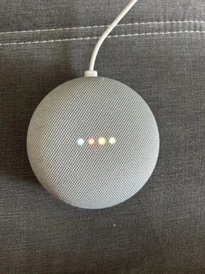 Google Home Mini Galet - Enceinte avec Assistant Google intégré Gris Clair - Photo 1/4