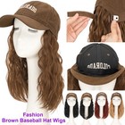 8" Baseball Cap Wig with Hair Hairpiece Short Curly Wavy Bob Adjustable Hat Wigs