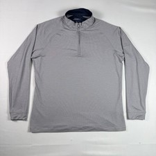 Johnnie-O Mens Freeborne Quarter Zip Buick Gray Pullover Mock Neck Size Large