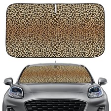 Leopard Windshield Sun Shade Funny Car Shades for Front Windows Foldable