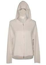 Maglione CARDIGAN JOIE 100% CASHMERE con cappuccio e zip davanti nuovo con etichette XL PANNA MSRP $328