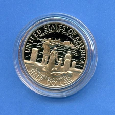 Symbols of Freedom Liberty Half Dollar 50c Proof Clad 1 1/8" Medal in Cap w/ COA