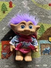 Vintage Treasure Troll Red star Heart , Orange hair and Clothes
