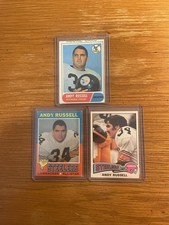 Andy Russell Steelers Lot of (3) 1968 Topps Rookie #163 & 1971 & 1975 Topps EX