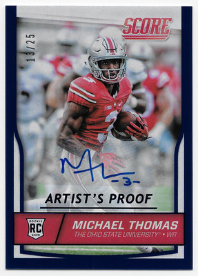 2016 Score Rookies - Michael Thomas Artist's Proof Auto Blue Jersey#13/25 (RC)