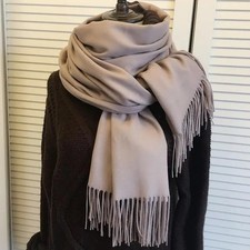 Mens Womens Oversize 100 Cashmere Scotland Wool Blanket Shawl Wrap Solid Scarf