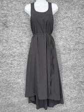 Soma Dress Womens M Black Scoop Neck Hi Low Maxi Tank Layered Pockets Travel