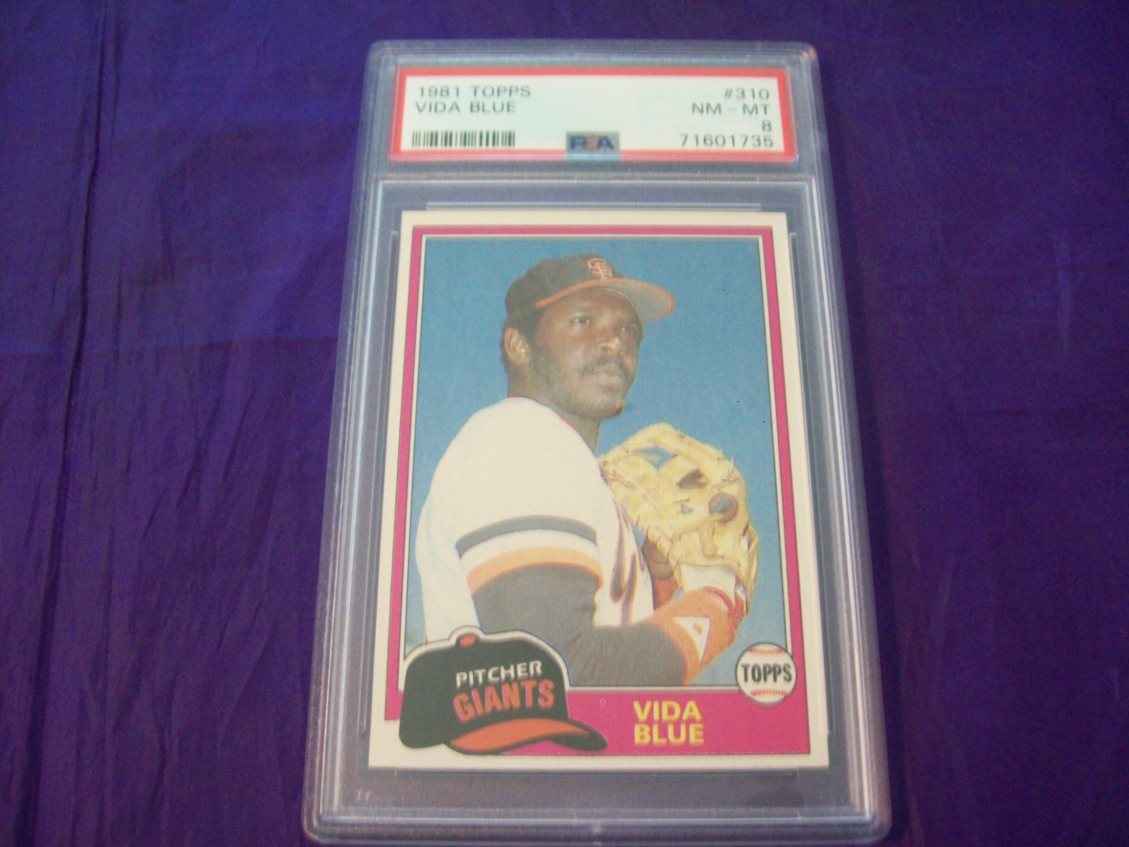 1981 TOPPS #310 VIDA BLUE PSA 8
