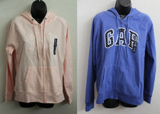 GAP Women s Full Zip Fleece Lined Hoodie Sweatshirt Pink, Blue XL