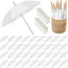 36 Pcs Wedding Stick Umbrellas 41" Large Canopy Wooden Handle R041