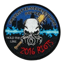 Charlotte Mecklenburg North Carolina Police Dept 2016 Riots Police Patch NC