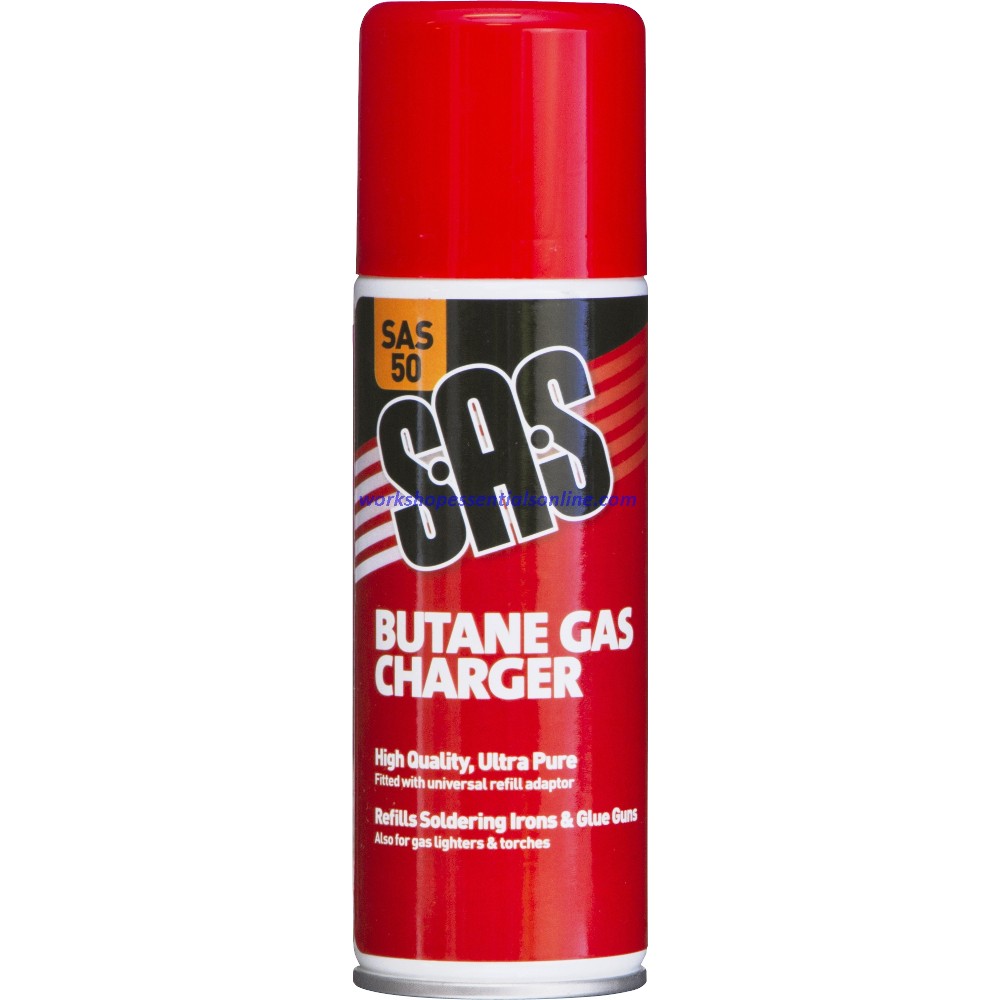 Butane Gas Chargers SAS 200ml Aerosols. Pack of 6. SAS50