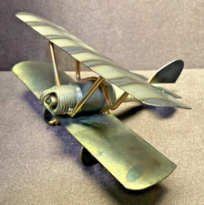 AUTOLITE SPARK PLUG FOLK ART BI-PLANE TIN AIRPLANE