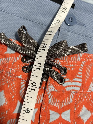 Patagonia Board Shorts Mens 34 Orange Geometric Print Swim Trunks Quick Dry - Picture 5 of 7