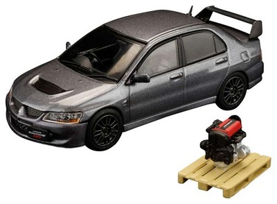 Mitsubishi Lancer Evolution Medium Purplish Gray Mica 8 MR GSR with Engine Displ