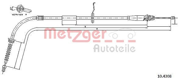 Seilzug Feststellbremse Hinten Rechts Metzger 104308 FÜR Mini-image