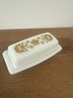 Vintage Pyrex Butterfly Gold White Butter Dish