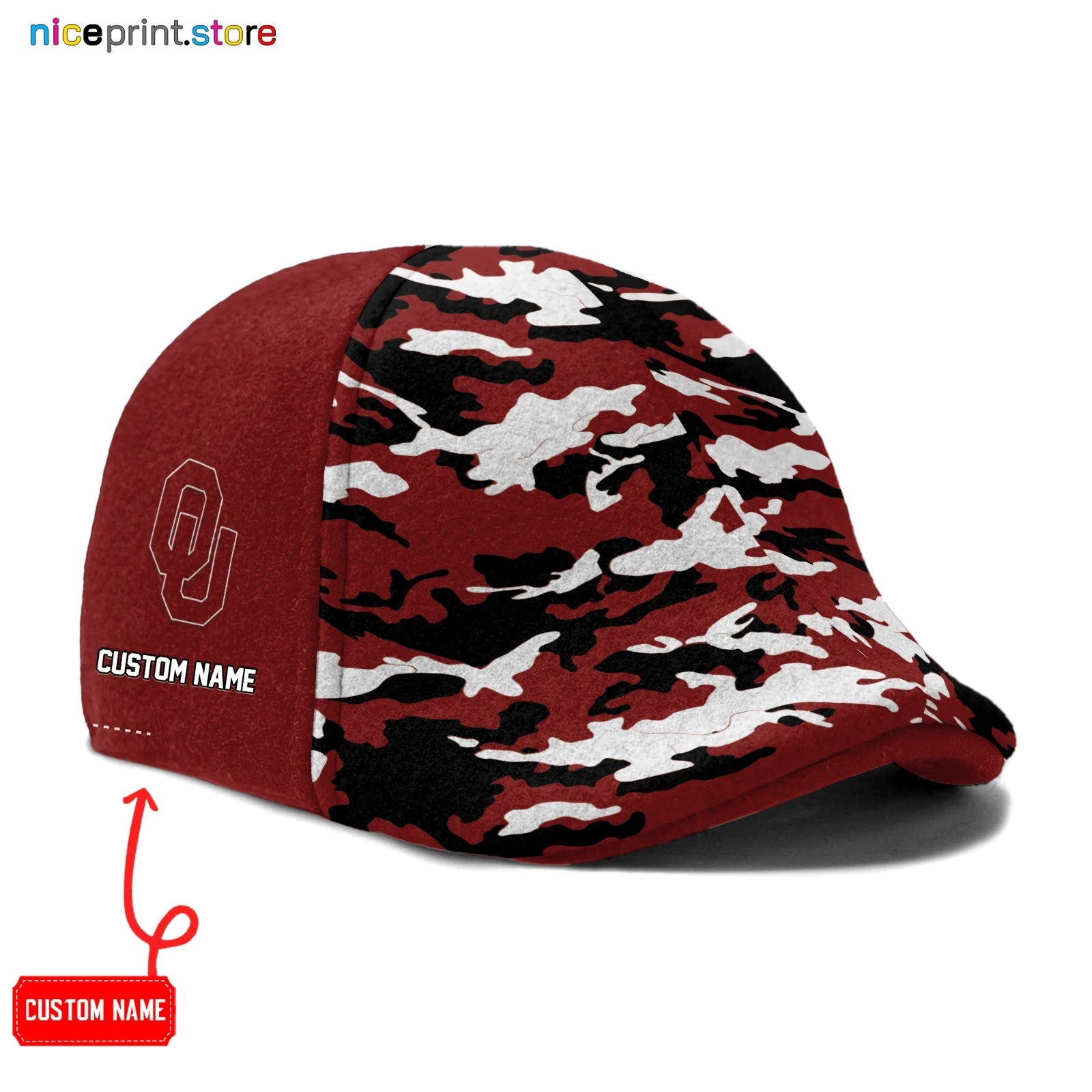 Oklahoma Team Sooners Ivy Cap 6pannel Hat NCAA Golf Cap NCAA Flat Cap Driver