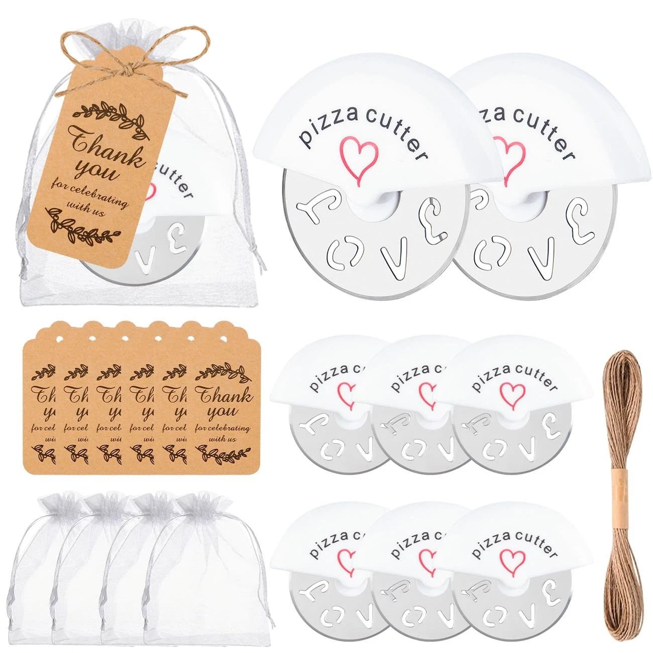 24Pcs Pizza Cutter Wedding Party Favors for Guests White Mini Stainless Steel...
Opens in a new wind