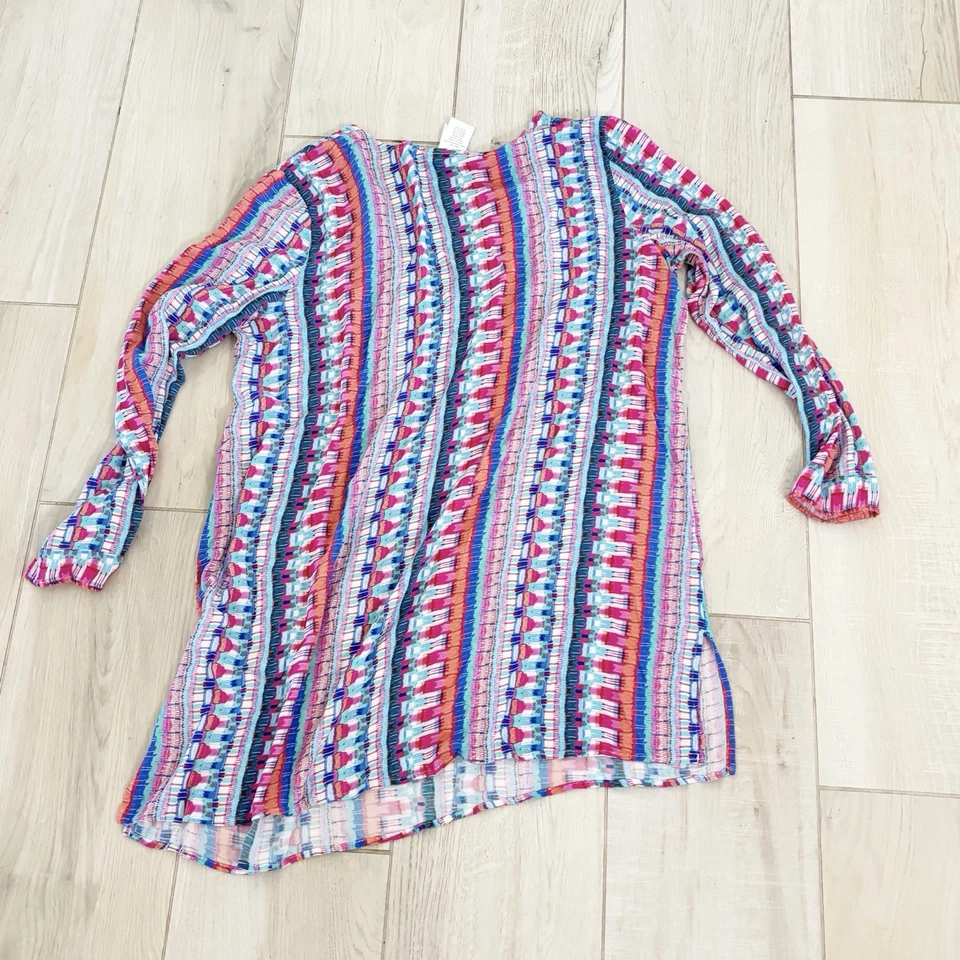 LA BLANCA 女式大码多色条纹全球 JIVE 游泳罩 V 领尺寸 1X — 第 4/4 张图片