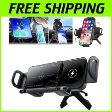 2-in-1 Auto-Rotating Wireless Car Charger with Strong Magnetic Phone Holder