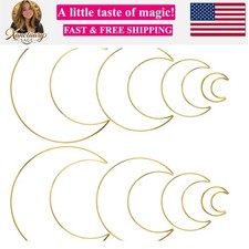 8Pcs Gold Macrame Dream Catcher Rings Metal Hoops DIY Floral Macrame Hoop for...
