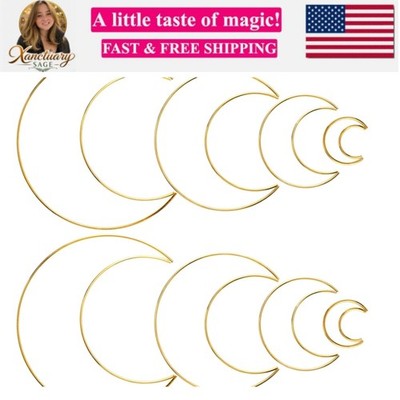 8Pcs Gold Macrame Dream Catcher Rings Metal Hoops DIY Floral Macrame Hoop for...