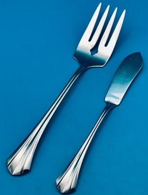 2 Pc Oneida RUSHMORE Hostess Serving Set Butter Fork  Stainless Deluxe Flatware