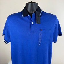 Tommy Hilfiger Mens Blue Short Sleeve Pocket Polo Shirt Small XM03529 New
