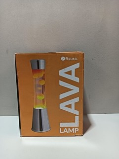 fisura Lavalampe Orange – Chromfuß Transparentes Flüssigkeitsfeld 39 5 cm