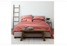 Sweet Home Collection 6-Piece Solid Clay Full Bed Sheet Set