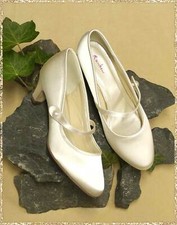 Brautschuhe Rainbow Club Heather Ivory Satin mit Absatz Gr. 39,5