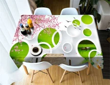 Abstract Circle 3D Tablecloth Table cover Cloth Rectangle Wedding Party Banquet