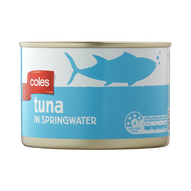 Coles 99 FatFree Healthy Delicious Tuna Chunks in Springwater Canned