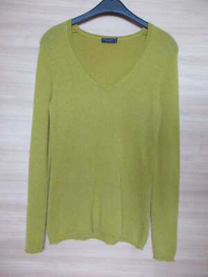 DARLING HARBOUR Pullover Gr.M Damen 100% Kaschmir Senf V-Ausschnitt
