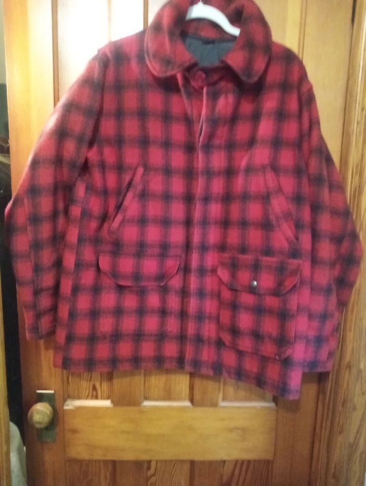 Vtg Woolrich Buffalo Plaid Hunting Set Wool Jacket Pants Suspenders & Hat 1980s - Image 2 of 4