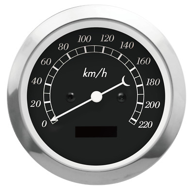 MOTOR METER RACING Classic 85mm 3-3/8'' Electrical Speedometer Odometer 220 KMH