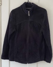 Jason Maxwell Black Casual Warm Cozy Zip Up Fleece Jacket Large