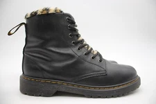 Dr. Martens Women's 5 1460 SERENA LEO J Black Leather Lace Up/Zip Ankle Boots