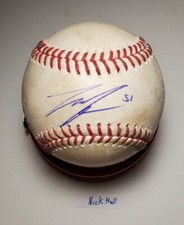 Autographed Baseball game used NICK HULL Chicago Cubs 