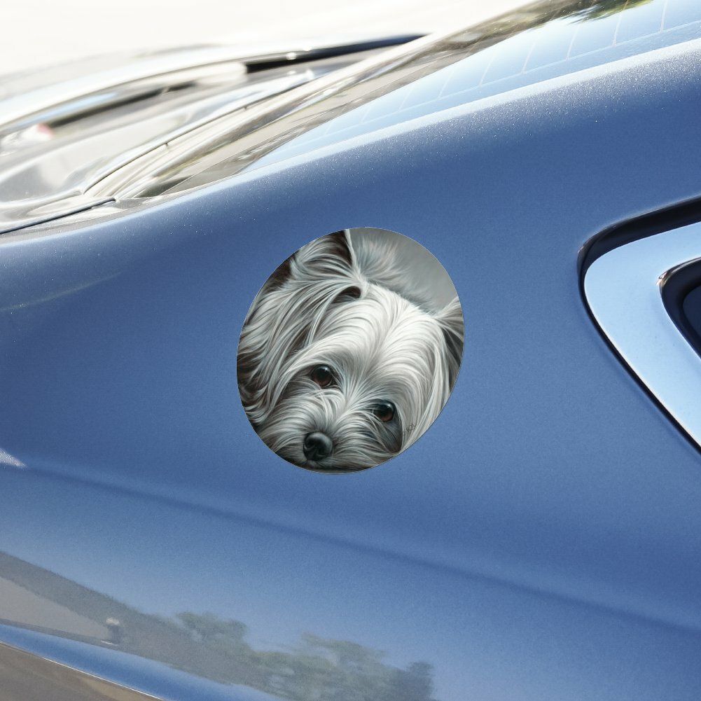 Yorkshire Terrier Yorkie Tired Dog Circle Bumper Window Sticker | eBay