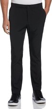 Perry Ellis Mens Techworks Pant Size XL Slim Fit Stretch Drawstring Black