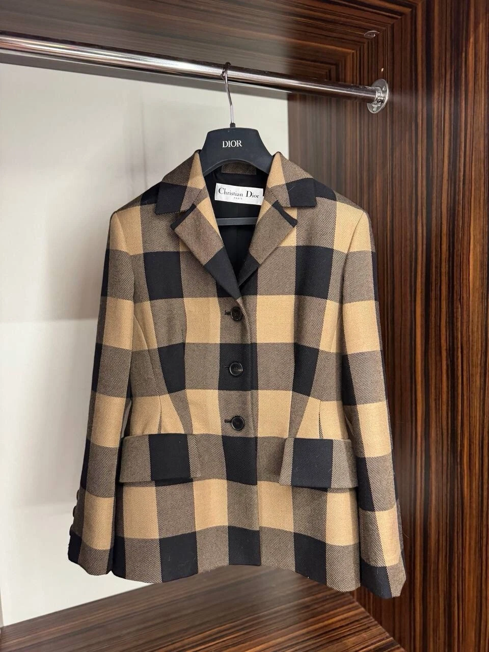 Blazer giacca bar lana tartan passerella Christian Dior autentico iconico taglia IT 42