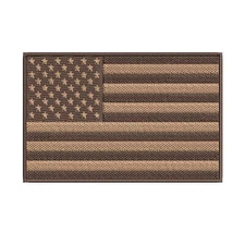 USA Brown Flag Patch Embroidered Iron-on Badge DIY Applique