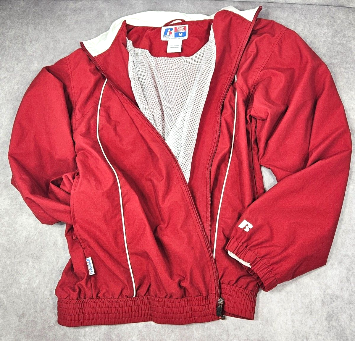 Russel Athletic Men's Red Windbreaker Lightweight Jacket Coat Team