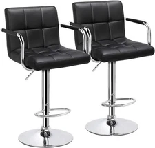 Bar Stools Set of 2, Adjustable Swivel Barstools,Hydraulic Counter Height Chairs